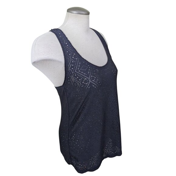 Old Navy Active Womens M Tank Top Black Perforated Pullover Athletic Sleeveless - Picture 2 of 7